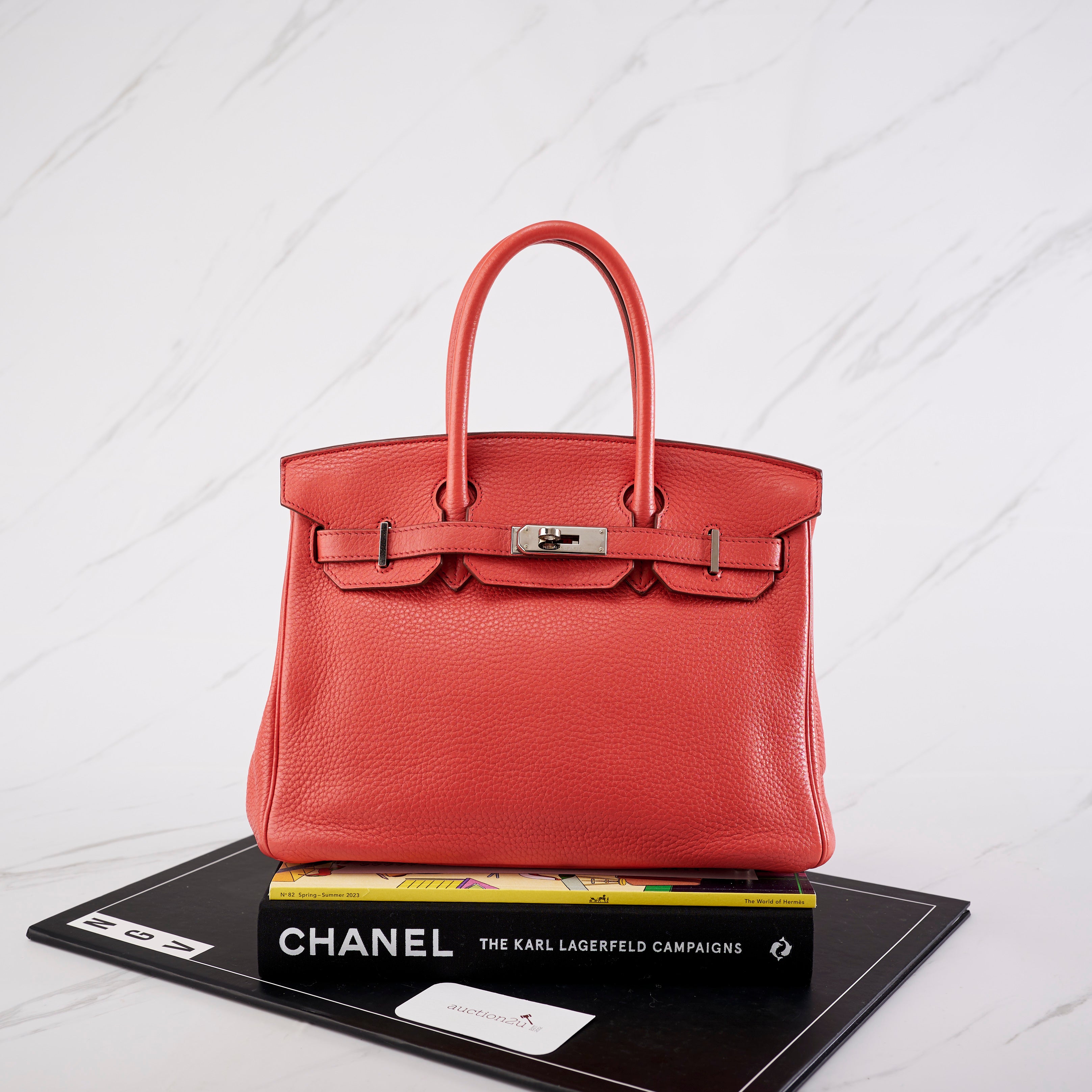 Hermes Kelly Retourne Taurillon Clemence Palladium 28 Rouge Pivoine in  Calfskin Leather with Palladium - US