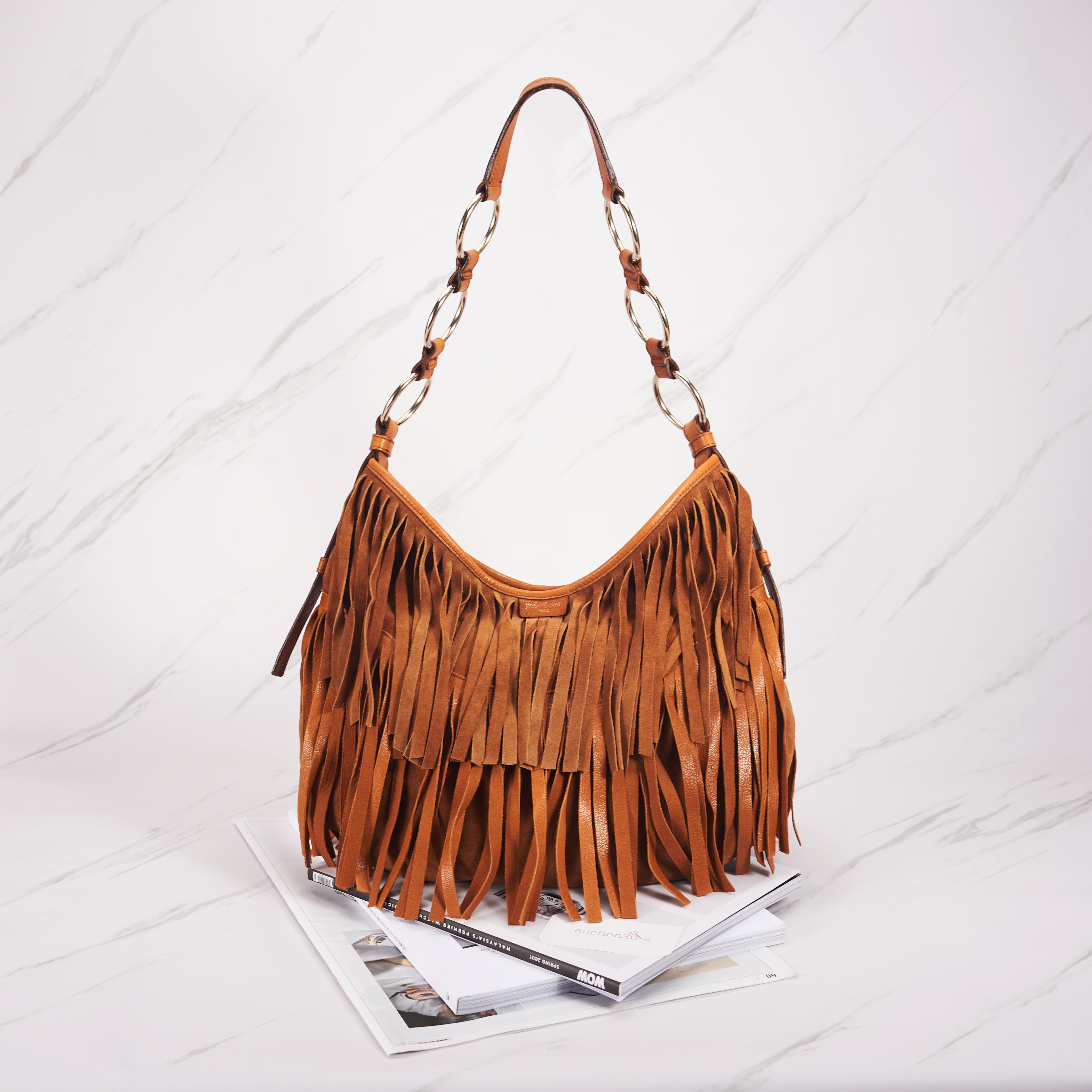 Saint laurent hot sale fringe bag